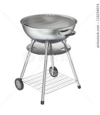 Silver charcoal barbecue grill 118294074