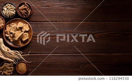 Herbal medicine image background Natural brown 118294530