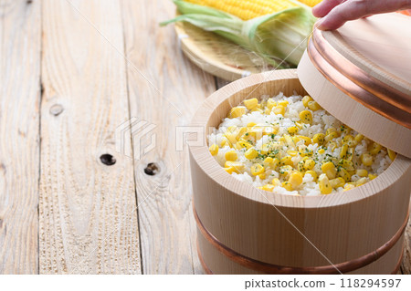 Corn rice in a rice cooker Corn rice in a rice cooker 118294597