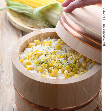Corn rice in a rice cooker Corn rice in a rice cooker 118294598