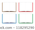Four color variations of an open book illustration 118295290