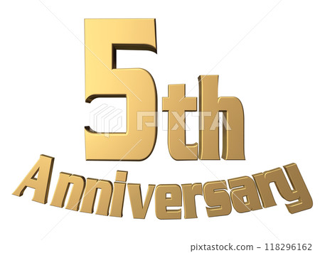 3DCG characters "5th Anniversary/5th anniversary" gold, gold 118296162