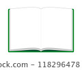Blank notebook-like open book frame (green) 118296478