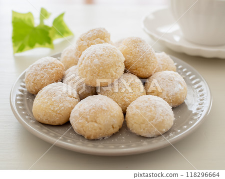 Snowball cookies on a plate Snowball cookies on a plate 118296664