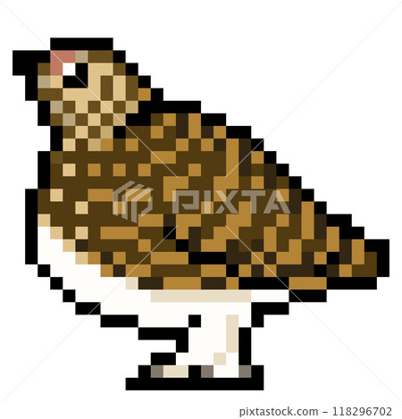 點畫動物插畫日本松雞雌性夏季羽毛 118296702