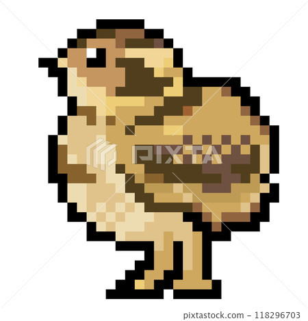 Pixel art Animal illustration Japanese rock ptarmigan chick Pixel art Animal illustration Japanese rock ptarmigan chick 118296703