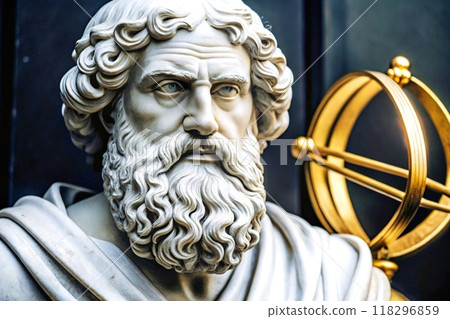 Bust of the wise and intelligent Archimedes. Mathematical genius Bust of the wise and intelligent Archimedes. Mathematical genius 118296859