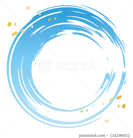 Brush round, blue, gradation, gold leaf sprinkled Brush round, blue, gradation, gold leaf sprinkled 118296932