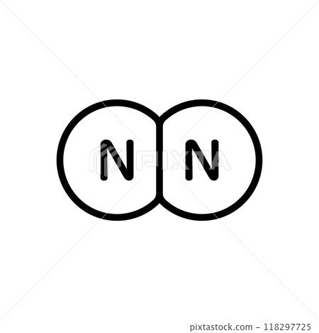 Nitrogen molecular model icon. 118297725