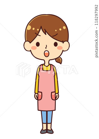 Nursery teacher surprised illustration material Nursery teacher surprised illustration material 118297992