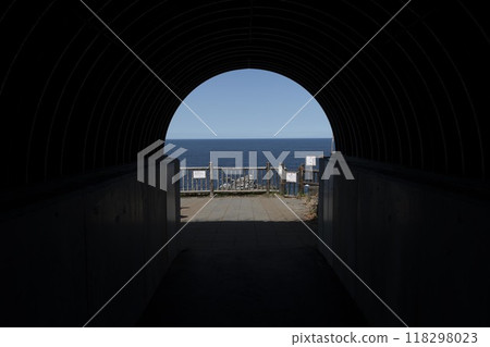 The sea seen from the tunnel 118298023