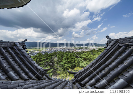 View of the north from the third floor of the castle tower at Iga Ueno Castle (Mie Prefecture) View of the north from the third floor of the castle tower at Iga Ueno Castle (Mie Prefecture) 118298305