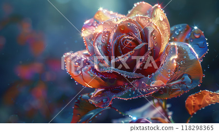 the rose against a blue background 118298365