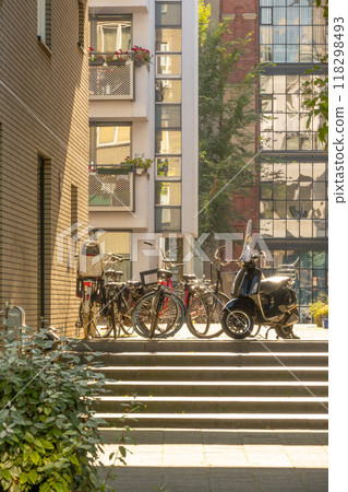 Summer Courtyard of the Amsterdam Residential Building 118298493