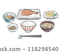 Japanese breakfast, white background 118298540