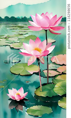 The essence of the lotus flower, its environment, and the cultural and spiritual significance it holds. 118298656