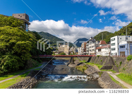 Hayakawa River flowing through Hakone Yumoto 118298850