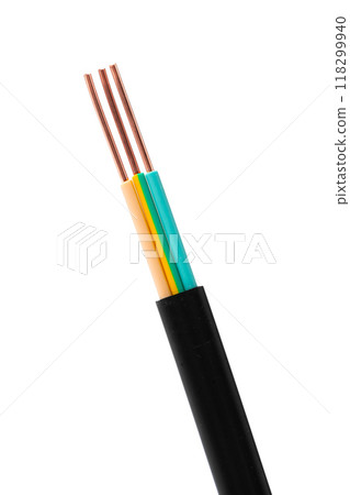 Wire Electrical Cable With Exposed Copper Wires Wire Electrical Cable With Exposed Copper Wires 118299940