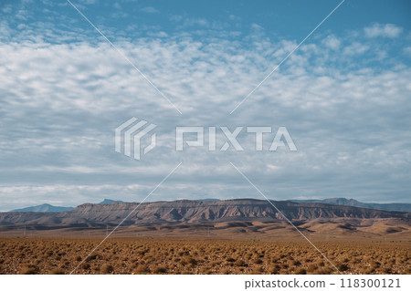 Exploring the enchanting beauty of the Atlas Mountains in Morocco serene desert landscape Exploring the enchanting beauty of the Atlas Mountains in Morocco serene desert landscape 118300121