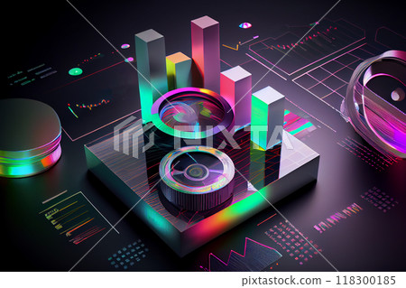 Business economic and statistics charts, ai illustration 118300185