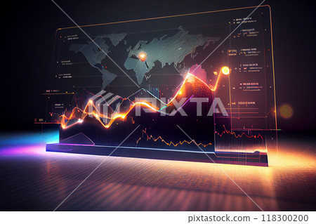 Business economic and statistics charts, ai illustration 118300200