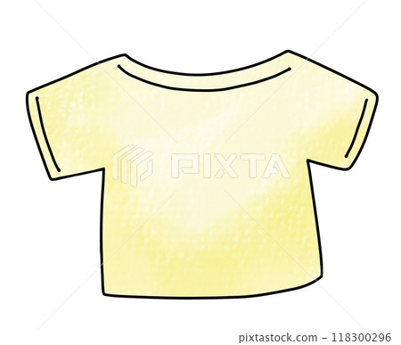 A simple, loose yellowed shirt in an analog style A simple, loose yellowed shirt in an analog style 118300296