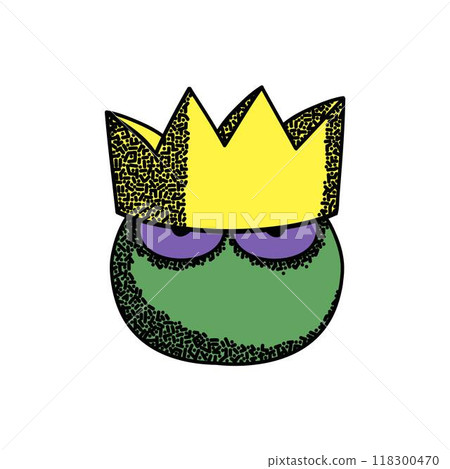 Vector of a green frog mascot with a crown on its head can be used to print an esports logo or a T-shirt Vector of a green frog mascot with a crown on its head can be used to print an esports logo or a T-shirt 118300470