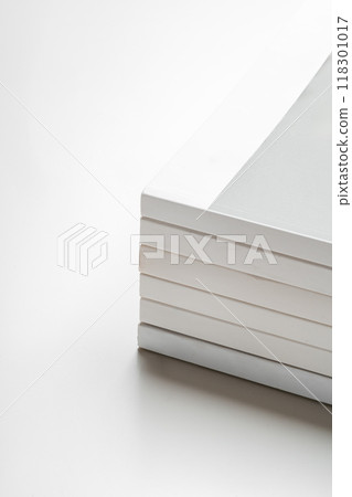 Stack of blank paper on beige background 118301017