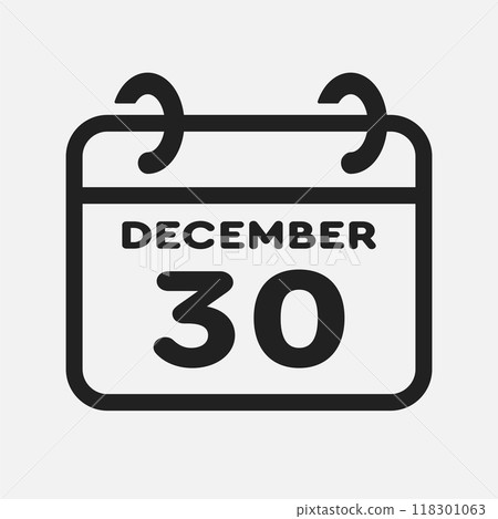 Icon page calendar day - 30 December 118301063