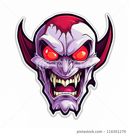 Vampire sticker design isolated on white background. Generative Ai 118301270
