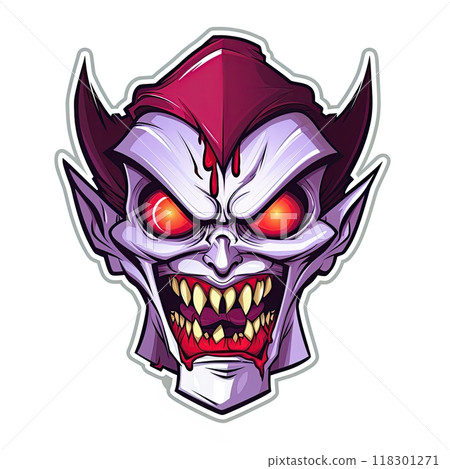 Vampire sticker design isolated on white background. Generative Ai 118301271