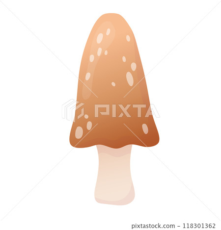 Autumn mushroom cartoon illustration. Isolated on white. Vector illustration 118301362