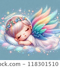 天使睡在蓬鬆的雲朵上 118301510