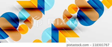 Round shapes, circles and lines minimal geometric background. Vector Illustration For Wallpaper, Banner, Background, Card, Book Illustration, landing page Round shapes, circles and lines minimal geometric background. Vector Illustration For Wallpaper, Banner, Background, Card, Book Illustration, landing page 118301767