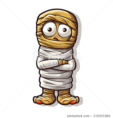 Mummy sticker design on white background. Generative Ai 118301960