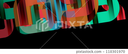 Dynamic waves, flowing lines, stripes vector geometric elements minimal pattern. Vector Illustration For Wallpaper, Banner, Background, Card, Book Illustration, landing page 118301970