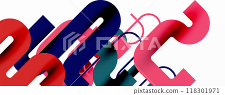Abstract background curvy lines, minimal geometric design template 118301971