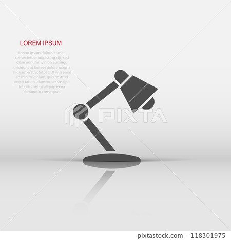 Lamp icon in flat style. Lightbulb vector illustration on white isolated background. Electricity business concept. Lamp icon in flat style. Lightbulb vector illustration on white isolated background. Electricity business concept. 118301975