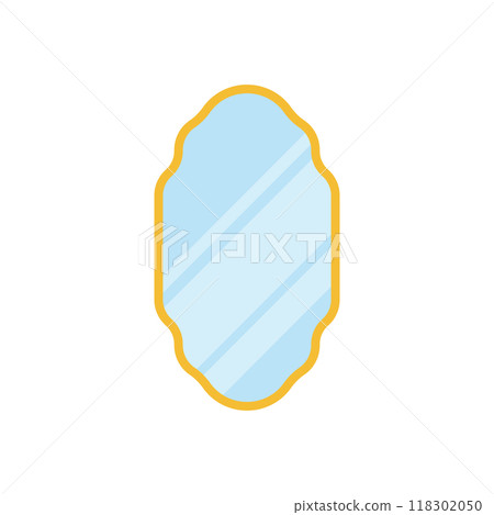 Mirror icon in flat style. Hand mirror glass vector illustration on isolated background. Fashion sign business concept. 118302050