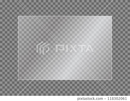 Glass plate icon in flat style. Realistic window vector illustration on isolated background. Clear glass showcase sign business concept. Glass plate icon in flat style. Realistic window vector illustration on isolated background. Clear glass showcase sign business concept. 118302061
