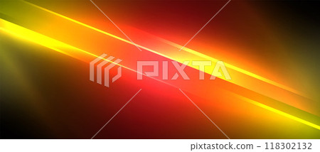Neon dynamic diagonal light rays background. Techno digital geometric concept design for wallpaper, banner, presentation, background Neon dynamic diagonal light rays background. Techno digital geometric concept design for wallpaper, banner, presentation, background 118302132