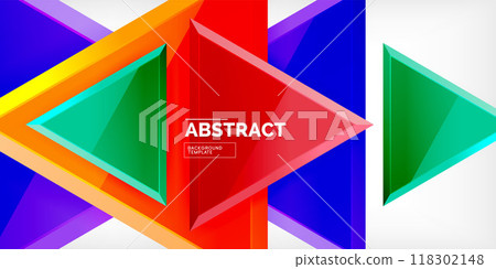 Triangle glass shapes geometric abstract background. Vector Illustration For Wallpaper, Banner, Background, Card, Book Illustration, landing page 118302148