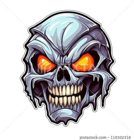 Ghoul monster sticker design. Halloween moster. Ai Generative 118302316