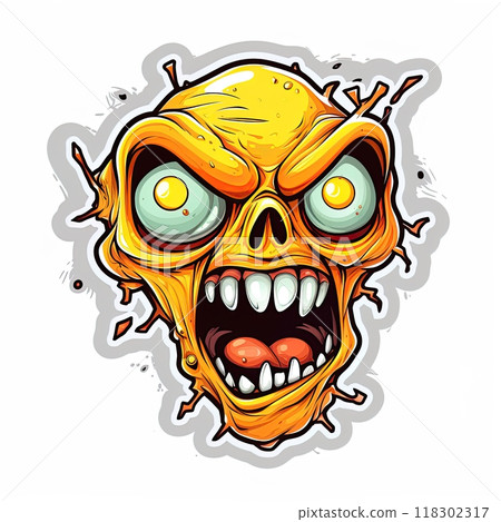 Ghoul monster sticker design. Halloween moster. Ai Generative 118302317