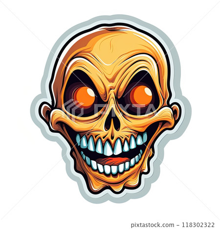 Ghoul monster sticker design. Halloween moster. Ai Generative Ghoul monster sticker design. Halloween moster. Ai Generative 118302322
