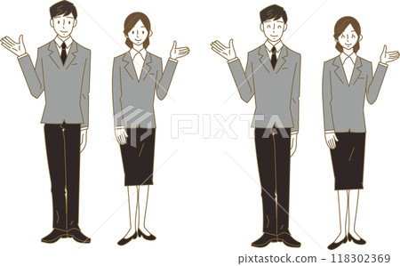 穿著西裝的男人和女人指導 118302369