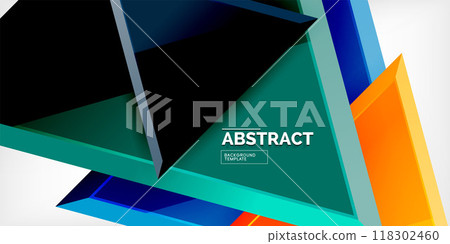Abstract background - glossy triangles. Vector Illustration For Wallpaper, Banner, Background, Card, Book Illustration, landing page 118302460
