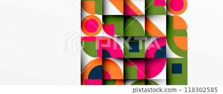 Modern geometrical abstract background - circles. Business or technology presentation design 118302585