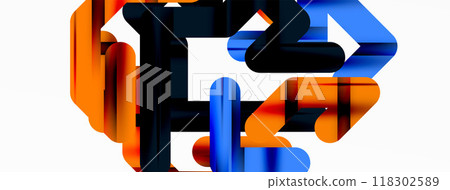 Abstract background - colorful lines composition. Technology or business digital template Abstract background - colorful lines composition. Technology or business digital template 118302589