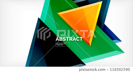 Abstract background - glossy triangles. Vector Illustration For Wallpaper, Banner, Background, Card, Book Illustration, landing page Abstract background - glossy triangles. Vector Illustration For Wallpaper, Banner, Background, Card, Book Illustration, landing page 118302590